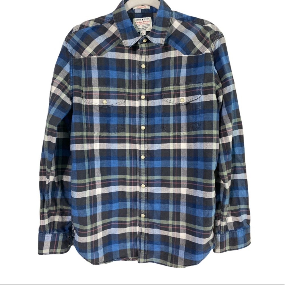 Lucky Brand Santa Fe western plaid button up shirt